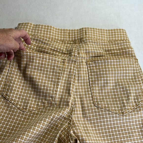 MADEWELL PULL ON SKINNY FLARE IN MINI CHECK PATTERN AUTUME GOLD PANTS SZ 28 - Picture 4 of 16